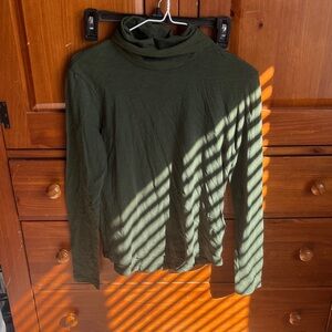 Madewell XS  Olive Green Women's Turtleneck Top NWOT